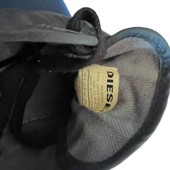 Diesel Industry Nostalgia Leather Sneakers Black US 9 Y2K - Picture 14 of 16